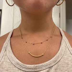 Dainty necklace with purple gems